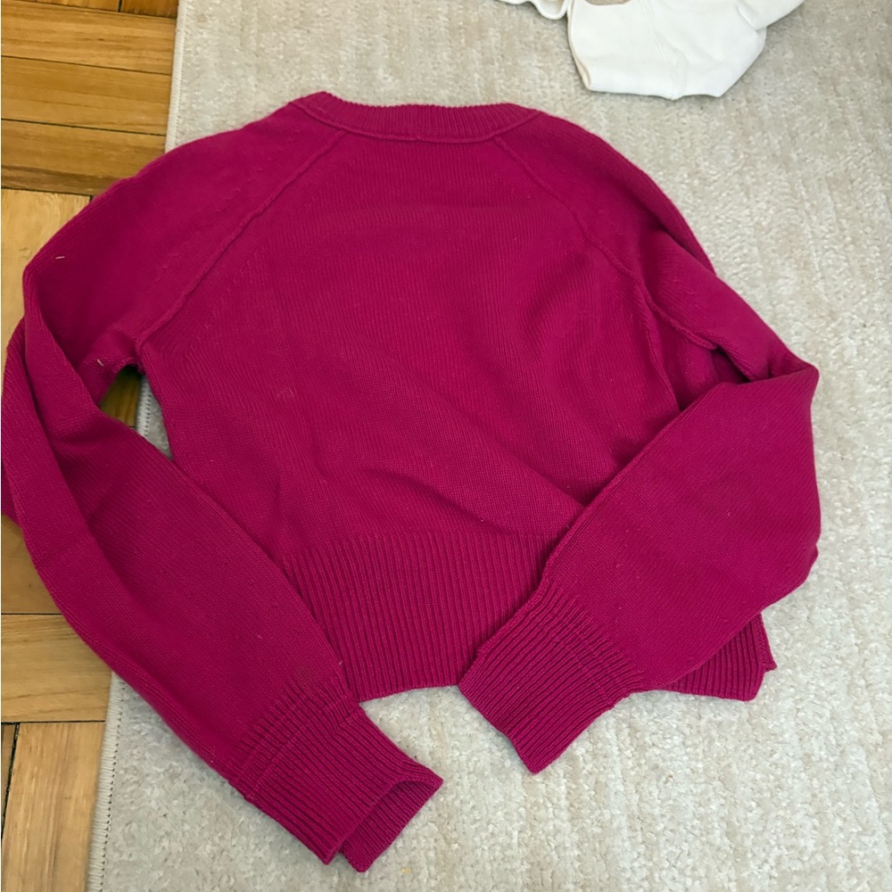Helmut Lang Magenta Crew Neck Sweater